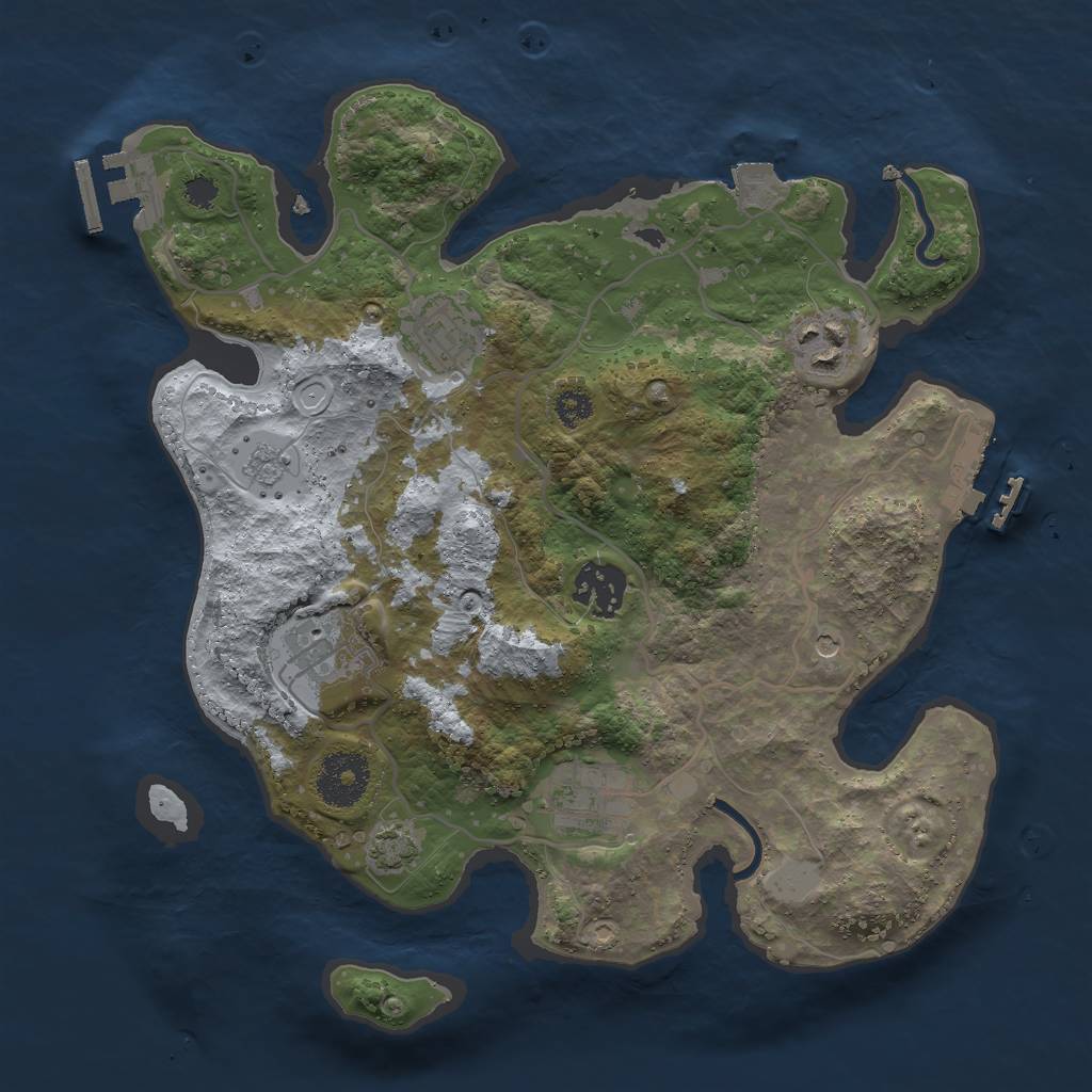 Rust Map: Procedural Map, Size: 3000, Seed: 23191, 13 Monuments