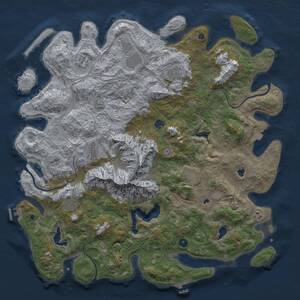 Thumbnail Rust Map: Procedural Map, Size: 5000, Seed: 496181234, 15 Monuments