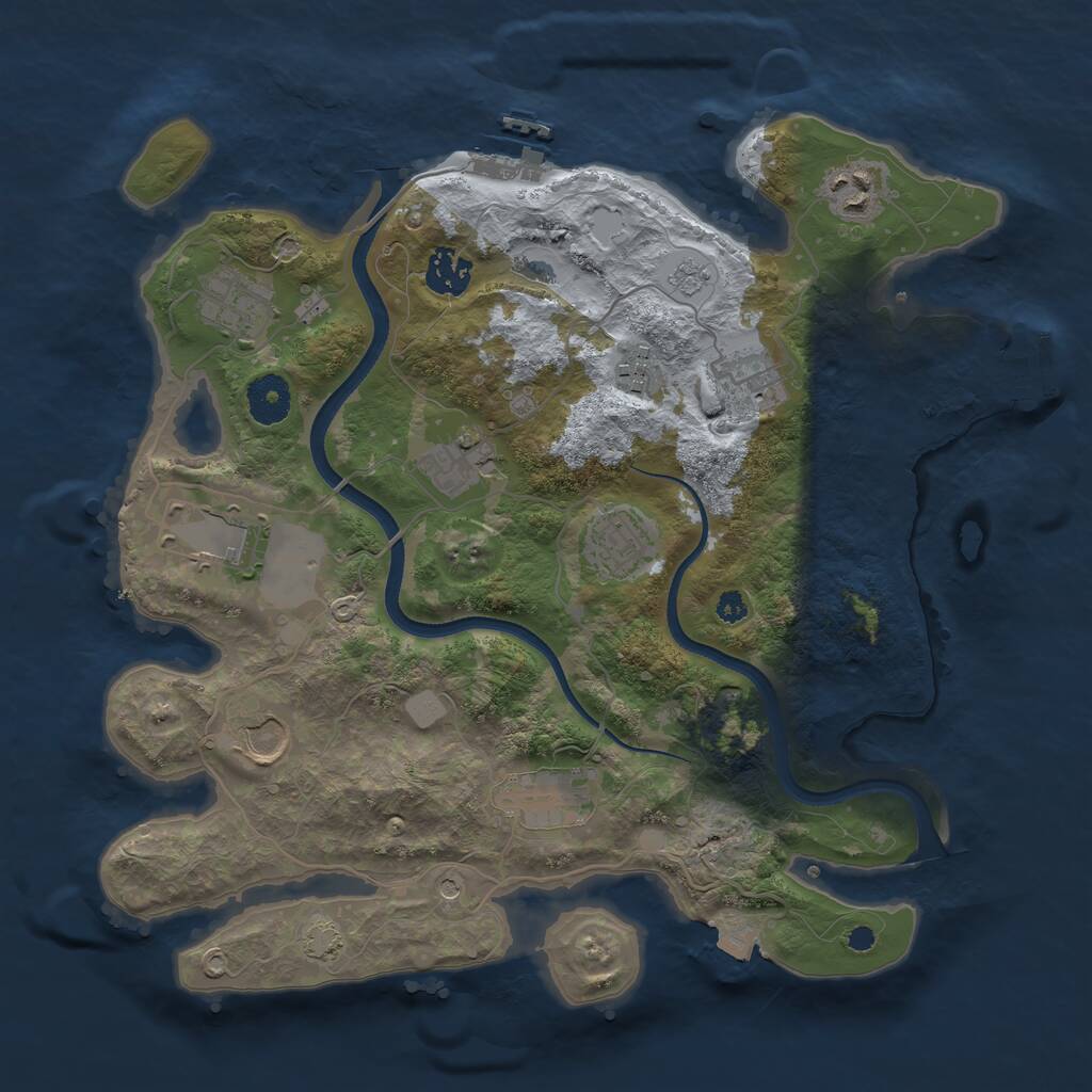 Rust Map: Procedural Map, Size: 3500, Seed: 1327274979, 16 Monuments