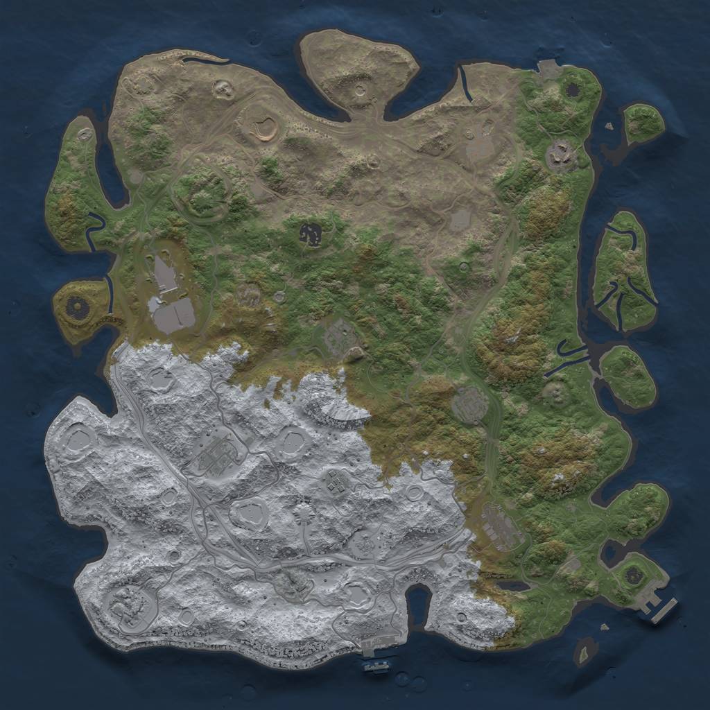 Rust Map: Procedural Map, Size: 4500, Seed: 730731810, 19 Monuments