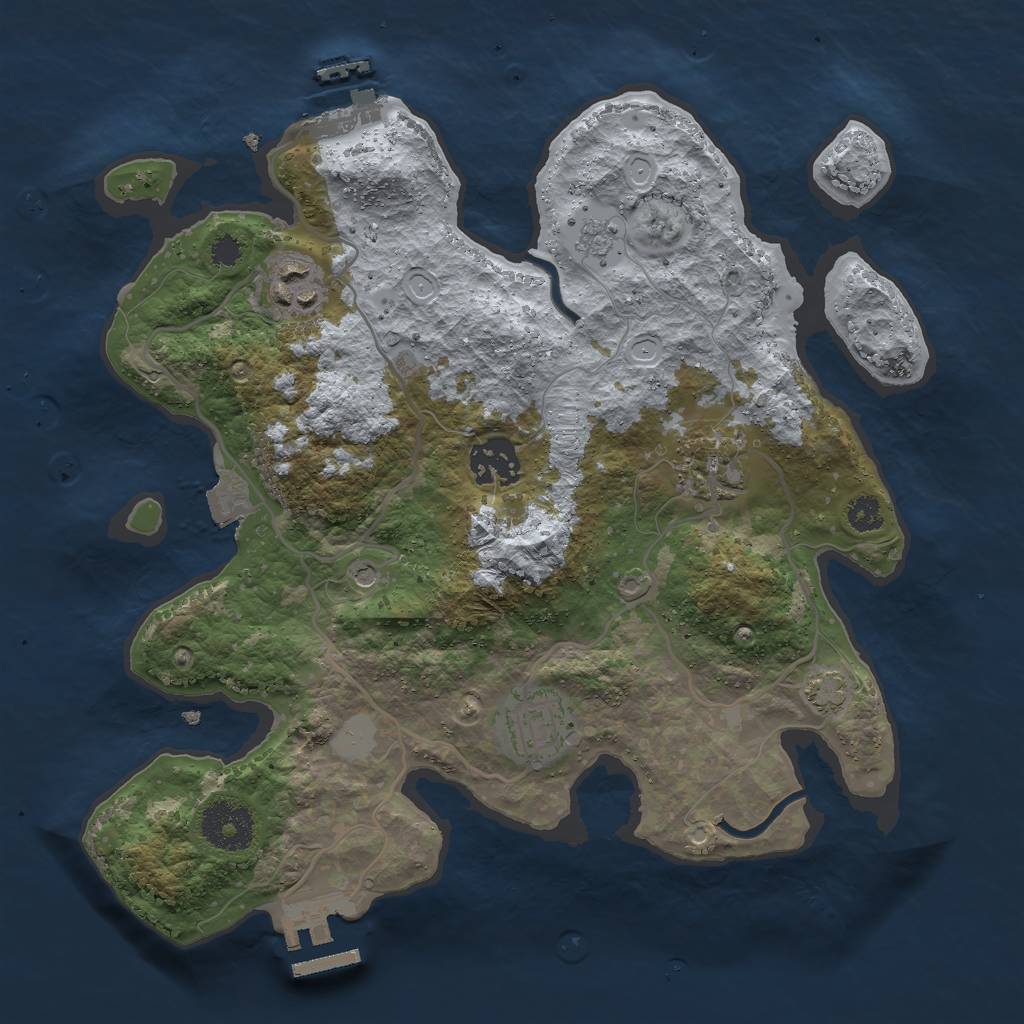Rust Map: Procedural Map, Size: 3000, Seed: 847065042, 12 Monuments