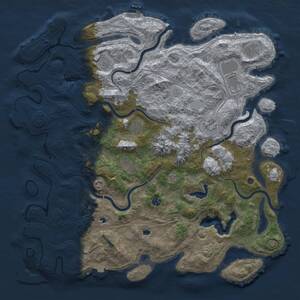 Thumbnail Rust Map: Procedural Map, Size: 5000, Seed: 2043290833, 15 Monuments