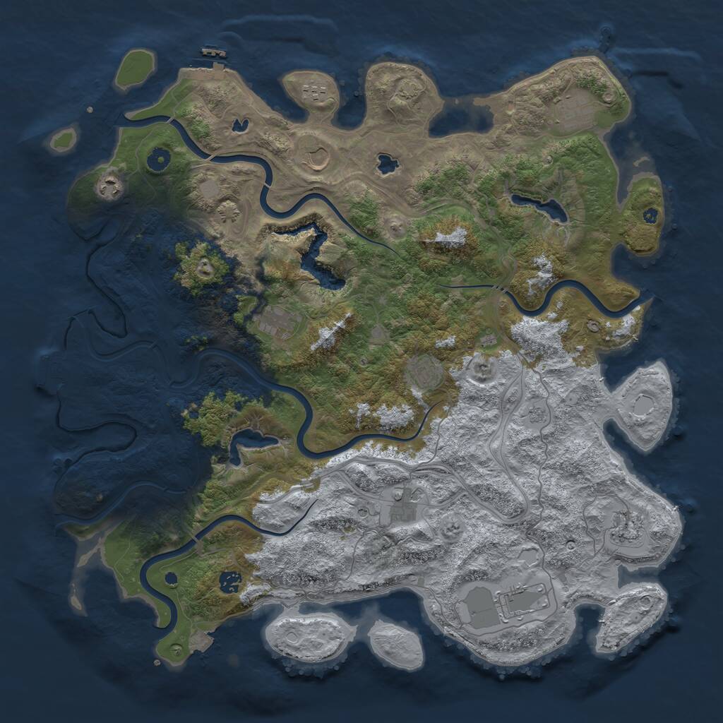 Rust Map: Procedural Map, Size: 4700, Seed: 668962327, 16 Monuments