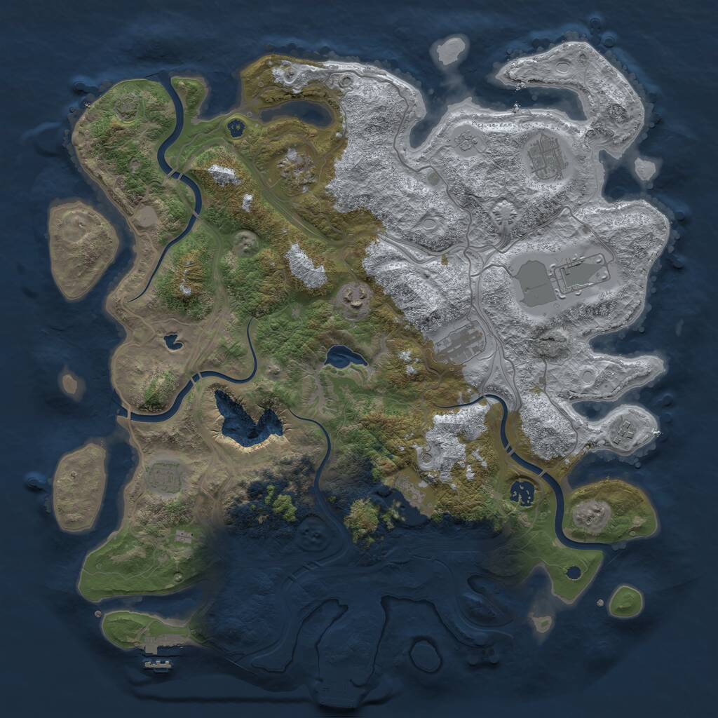 Rust Map: Procedural Map, Size: 4250, Seed: 1982458427, 15 Monuments
