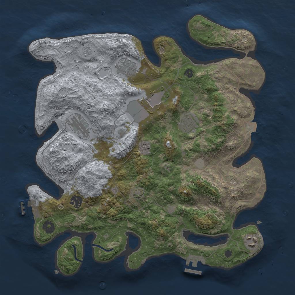 Rust Map: Procedural Map, Size: 3500, Seed: 998106, 15 Monuments