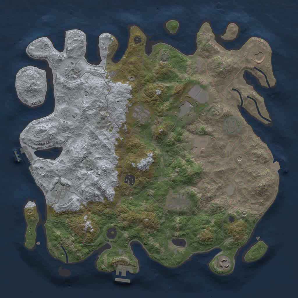 Rust Map: Procedural Map, Size: 4000, Seed: 12115199, 19 Monuments