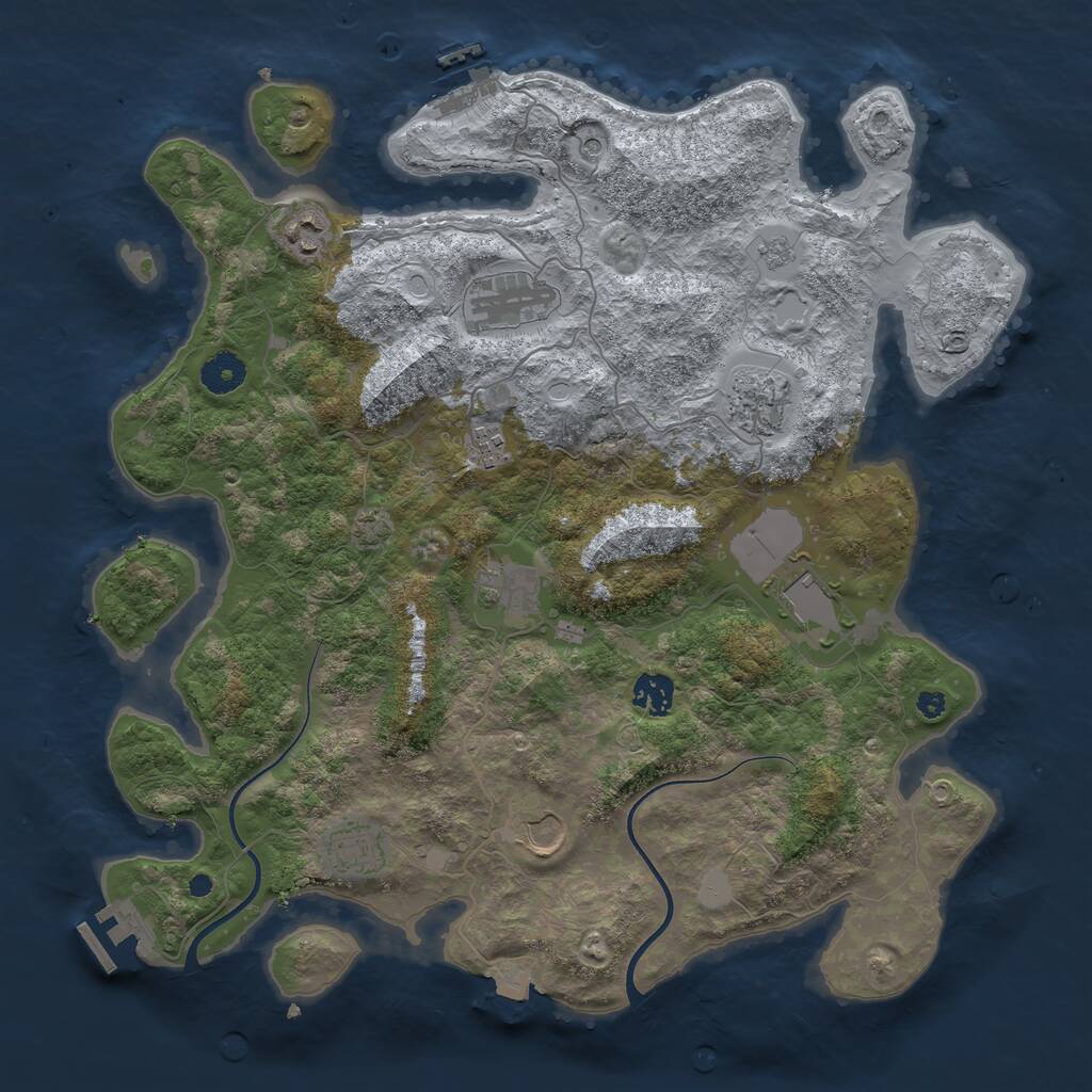 Rust Map: Procedural Map, Size: 3862, Seed: 13825, 15 Monuments