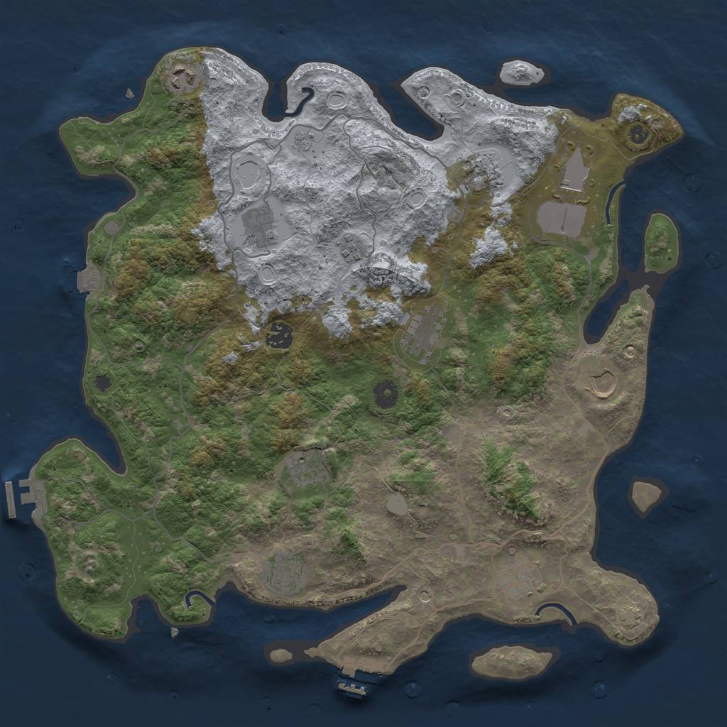 Rust Map: Procedural Map, Size: 4000, Seed: 261578314, 19 Monuments