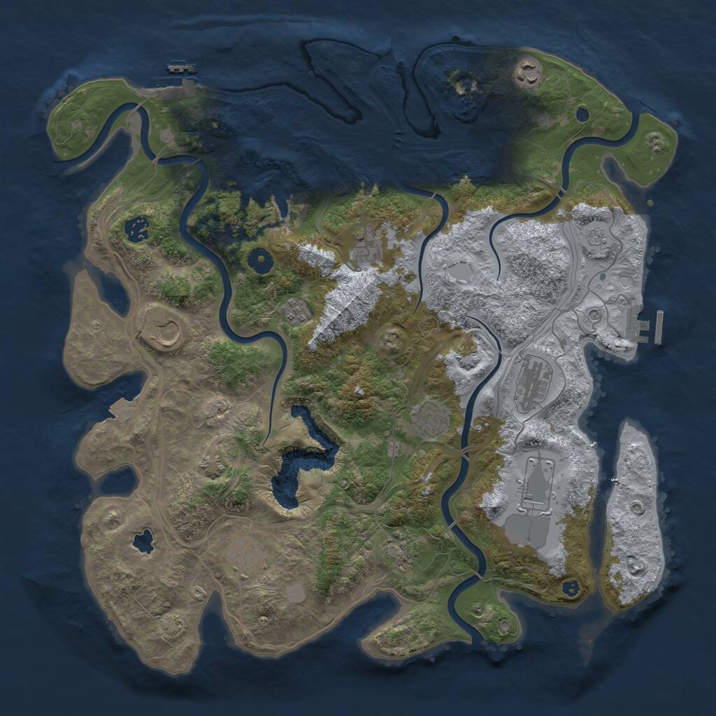 Rust Map: Procedural Map, Size: 4250, Seed: 346596319, 16 Monuments