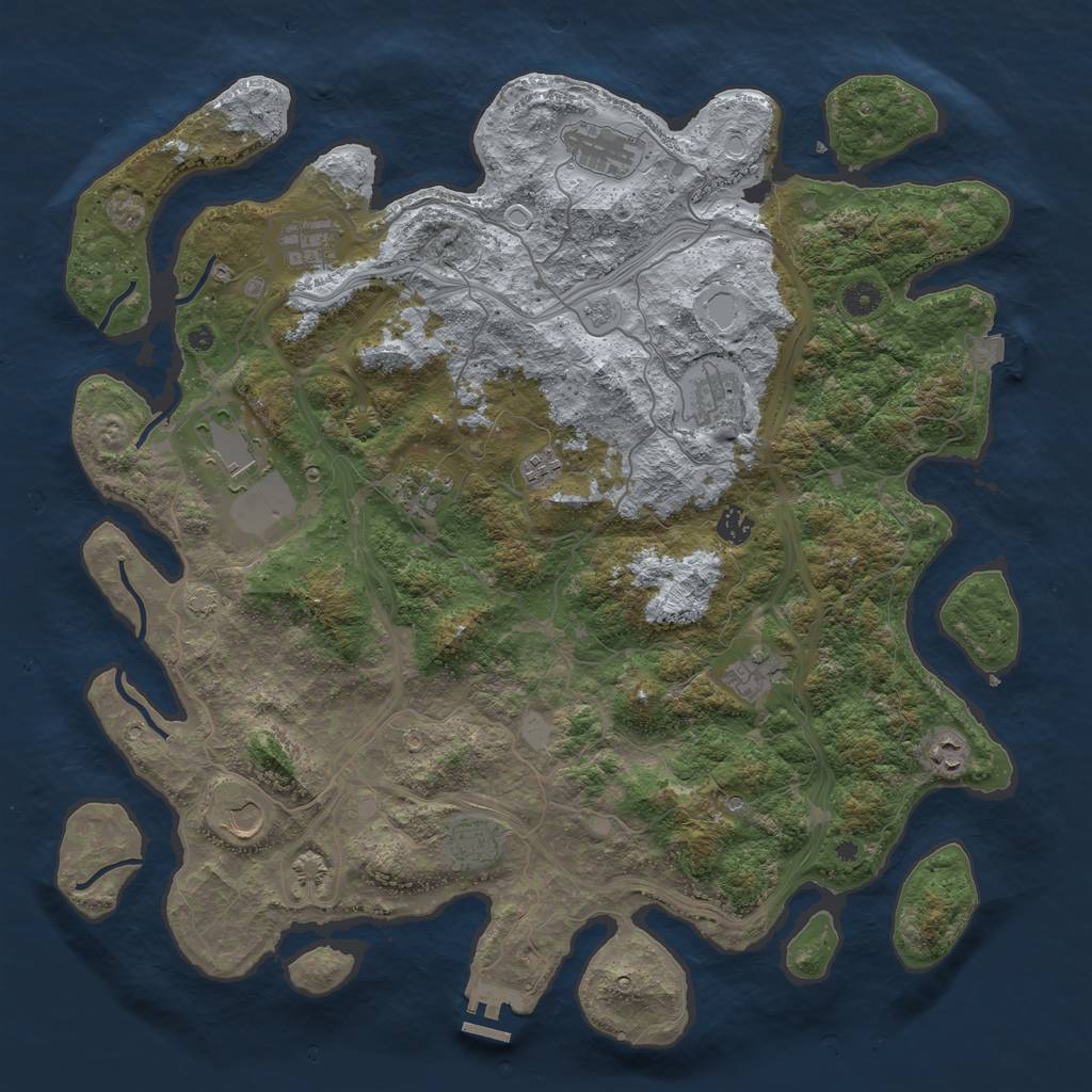 Rust Map: Procedural Map, Size: 4500, Seed: 669345236, 18 Monuments