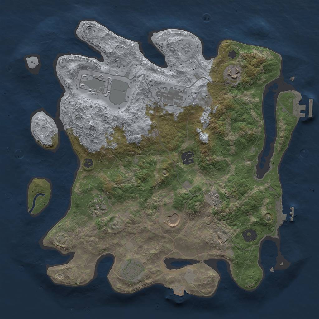 Rust Map: Procedural Map, Size: 3500, Seed: 373790212, 15 Monuments