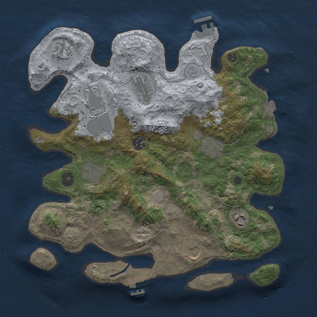 Rust Map: Procedural Map, Size: 3500, Seed: 2112595769, 16 Monuments