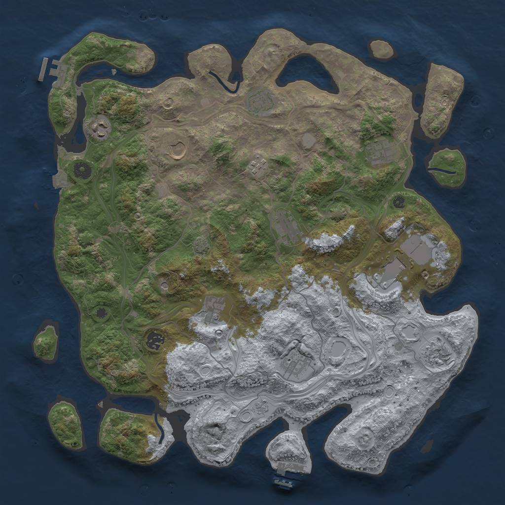 Rust Map: Procedural Map, Size: 4250, Seed: 6401338, 19 Monuments