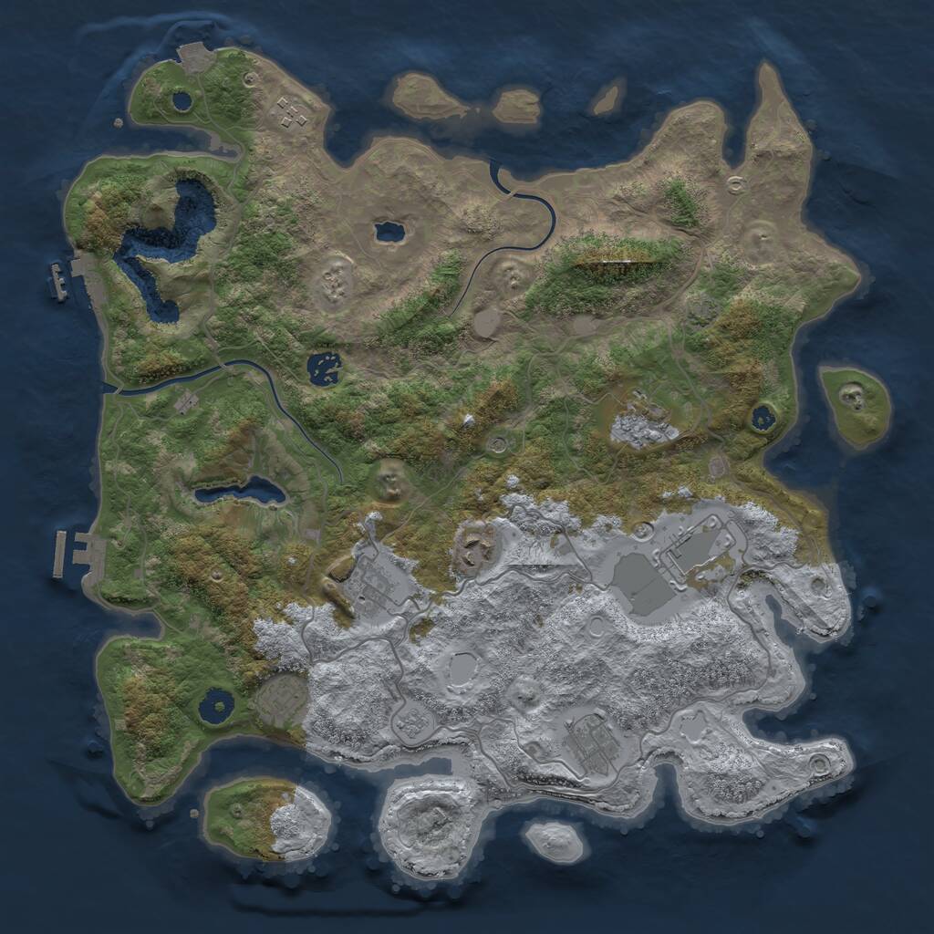 Rust Map: Procedural Map, Size: 4000, Seed: 780246285, 14 Monuments