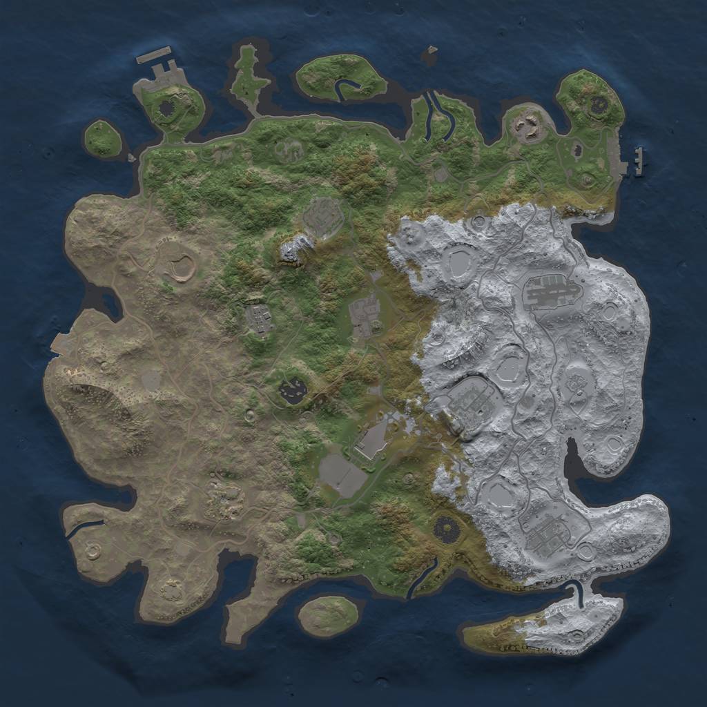 Rust Map: Procedural Map, Size: 4000, Seed: 1422491662, 19 Monuments