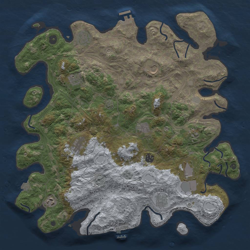 Rust Map: Procedural Map, Size: 4250, Seed: 1018926579, 19 Monuments