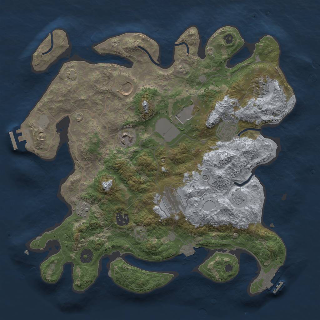 Rust Map: Procedural Map, Size: 3500, Seed: 1165163179, 16 Monuments