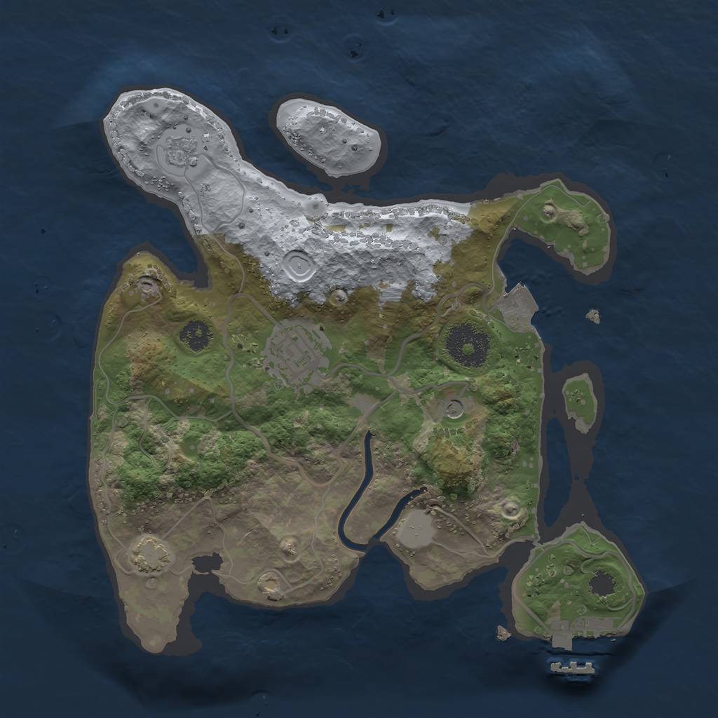 Rust Map: Procedural Map, Size: 2500, Seed: 283284, 8 Monuments