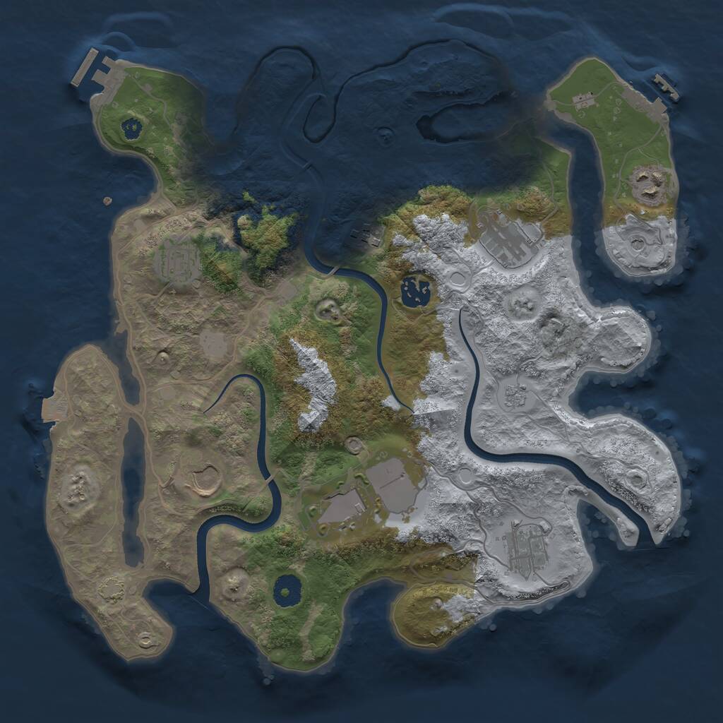 Rust Map: Procedural Map, Size: 3500, Seed: 656146504, 14 Monuments