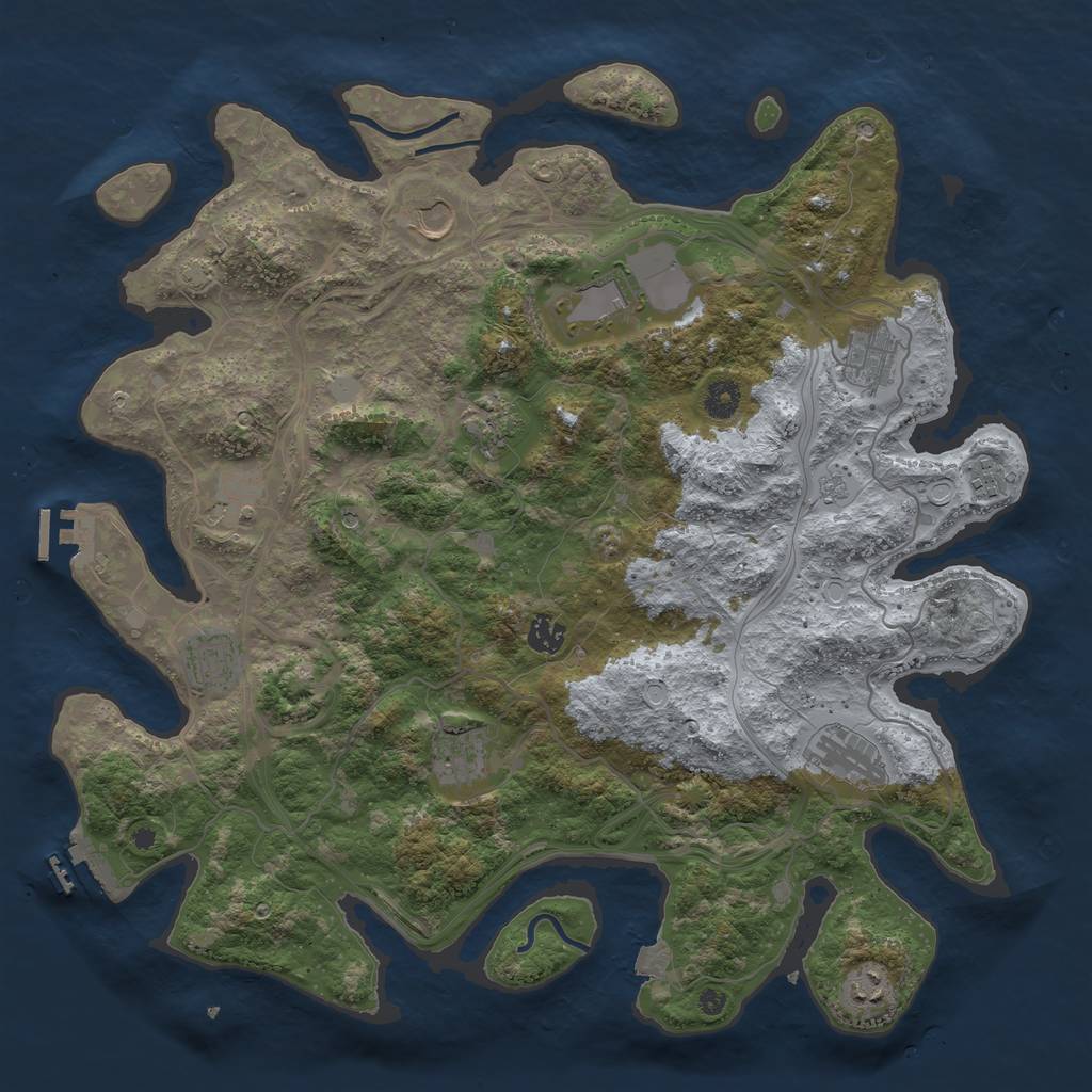 Rust Map: Procedural Map, Size: 4250, Seed: 810817644, 19 Monuments