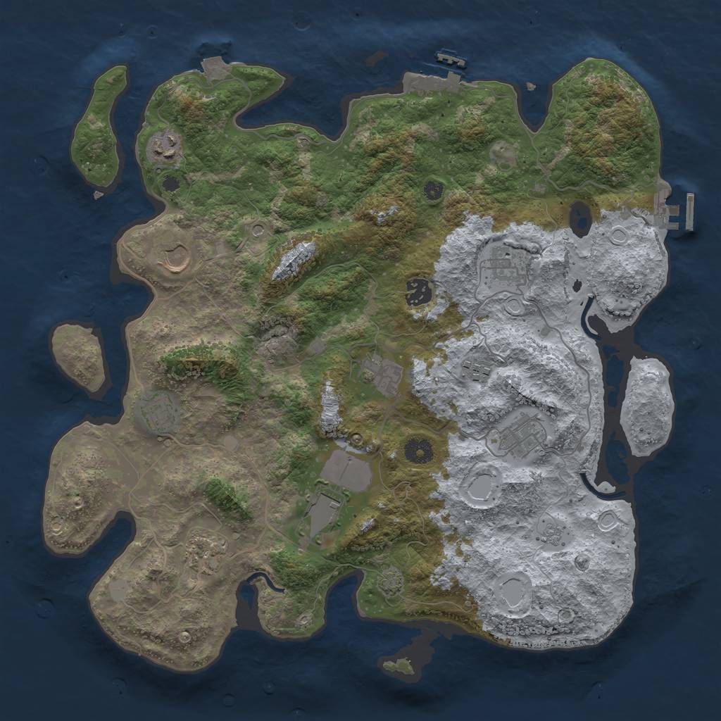Rust Map: Procedural Map, Size: 3900, Seed: 24956360, 18 Monuments