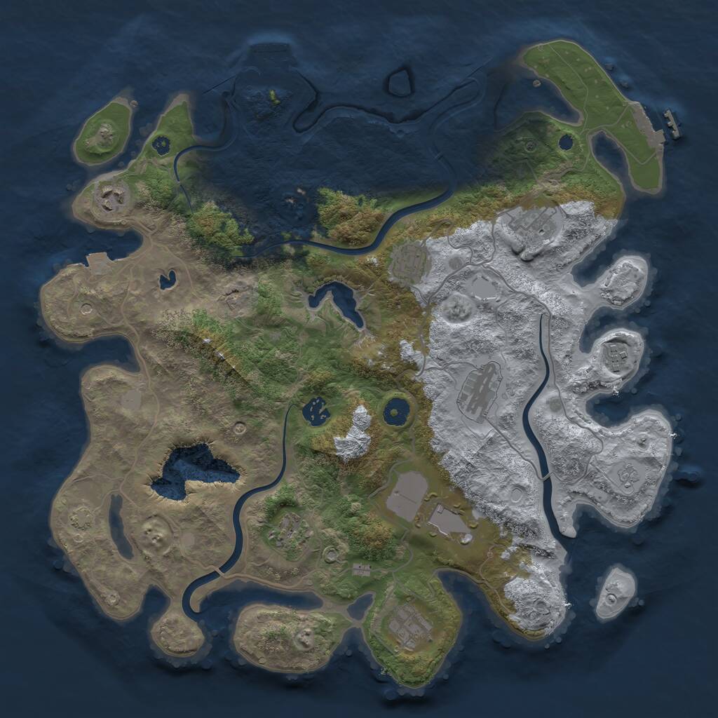 Rust Map: Procedural Map, Size: 4000, Seed: 75837486, 15 Monuments