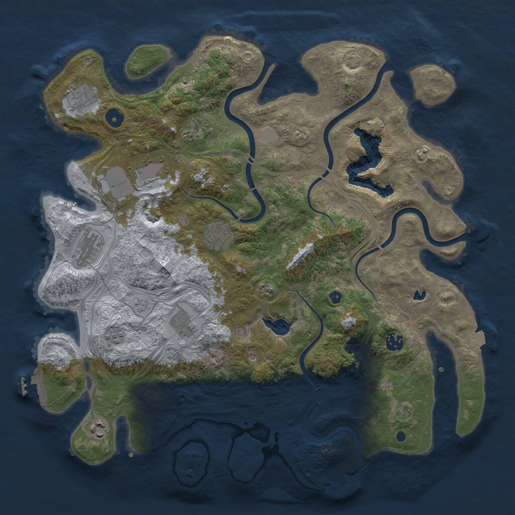 Rust Map: Procedural Map, Size: 4250, Seed: 326453663, 15 Monuments