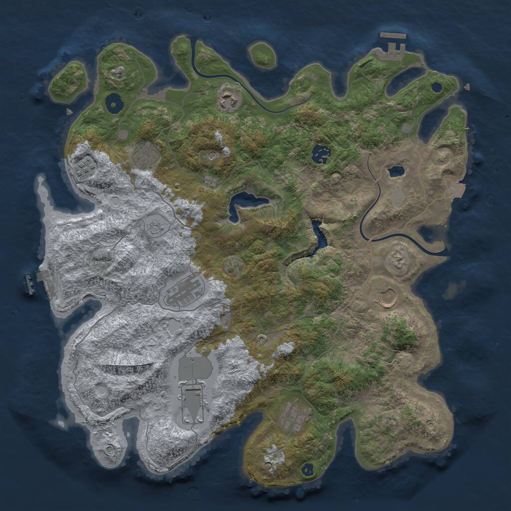 Rust Map: Procedural Map, Size: 4000, Seed: 1312449246, 14 Monuments