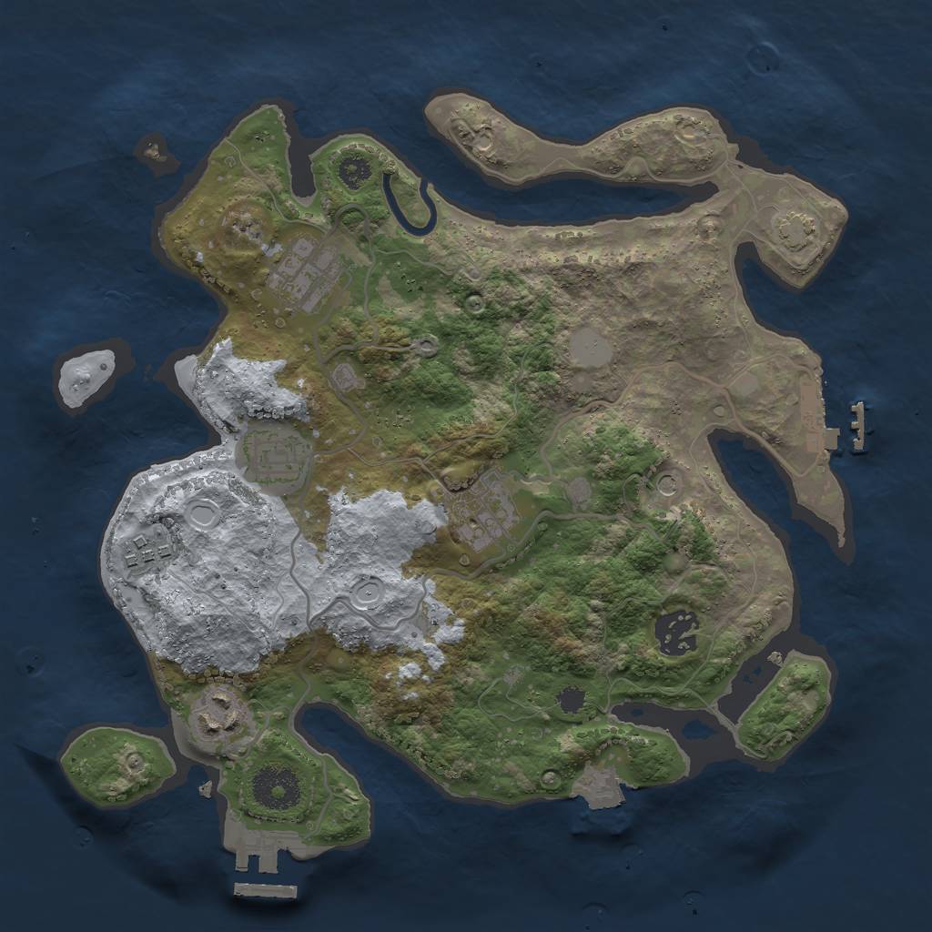 Rust Map: Procedural Map, Size: 3000, Seed: 8362, 13 Monuments