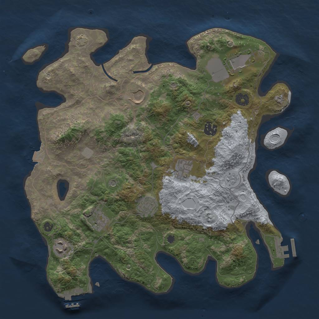 Rust Map: Procedural Map, Size: 3500, Seed: 251717102, 15 Monuments