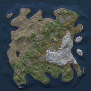 Thumbnail Rust Map: Procedural Map, Size: 3500, Seed: 251717102, 15 Monuments