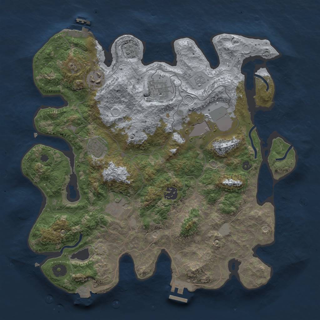 Rust Map: Procedural Map, Size: 3500, Seed: 654195372, 15 Monuments