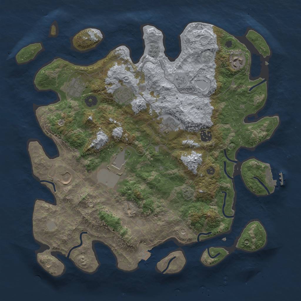 Rust Map: Procedural Map, Size: 3750, Seed: 117881655, 15 Monuments