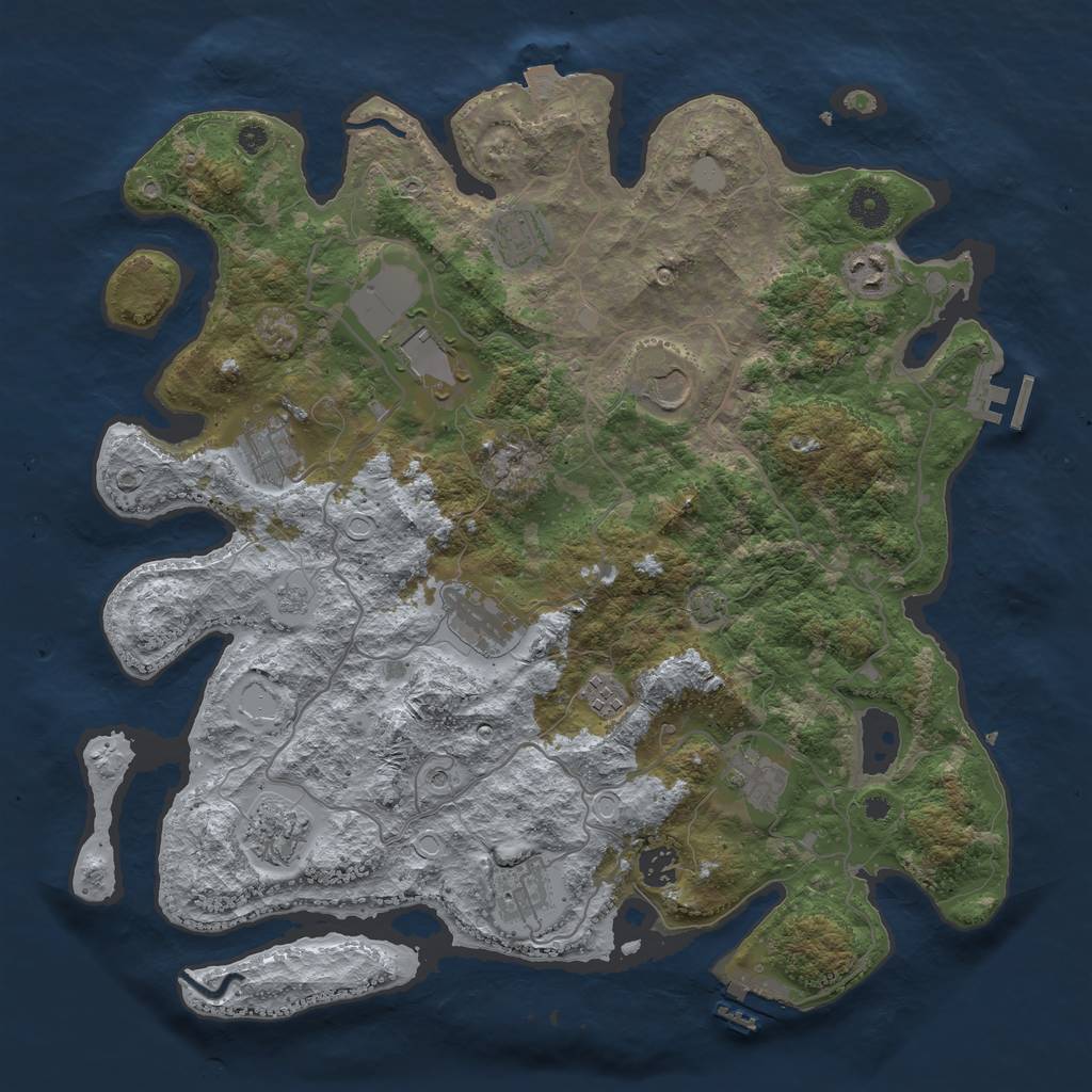 Rust Map: Procedural Map, Size: 4000, Seed: 1545191774, 19 Monuments