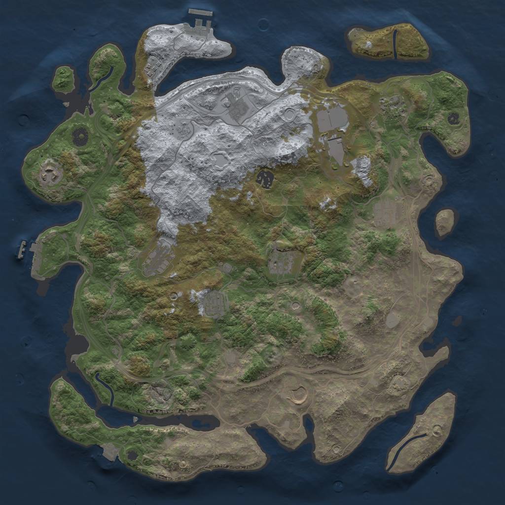 Rust Map: Procedural Map, Size: 4250, Seed: 1946282328, 19 Monuments