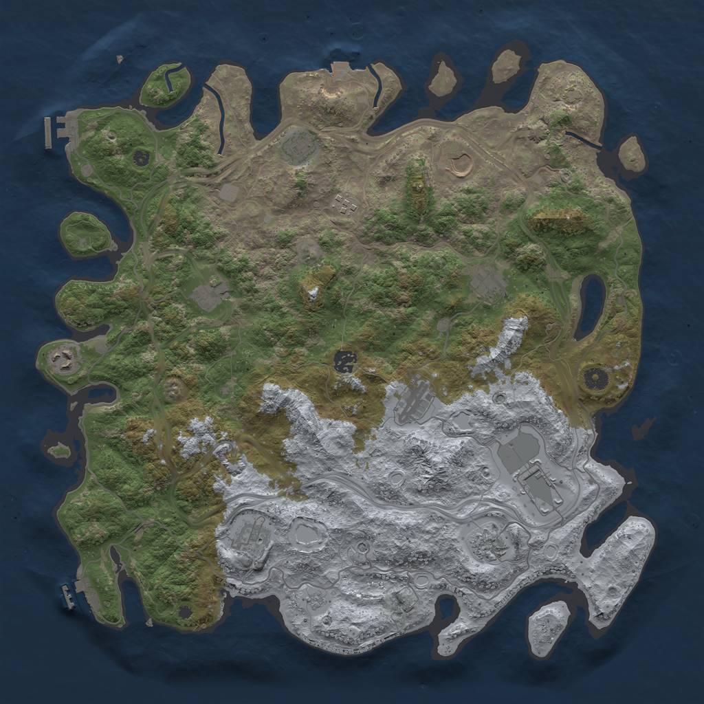 Rust Map: Procedural Map, Size: 4500, Seed: 72518634, 19 Monuments