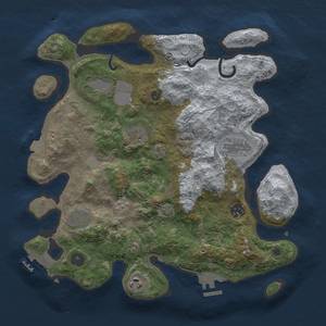 Thumbnail Rust Map: Procedural Map, Size: 3500, Seed: 1836634474, 15 Monuments