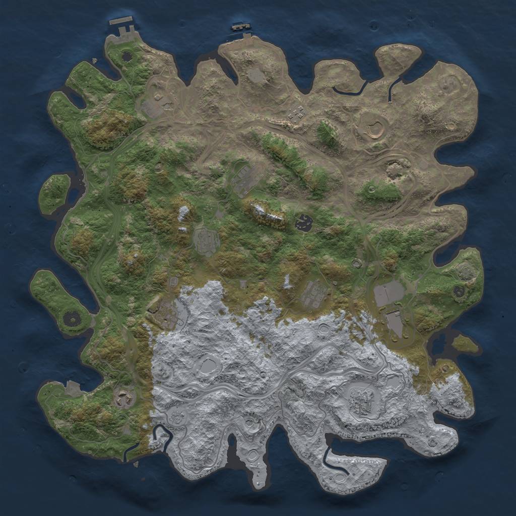 Rust Map: Procedural Map, Size: 4500, Seed: 1403993696, 19 Monuments