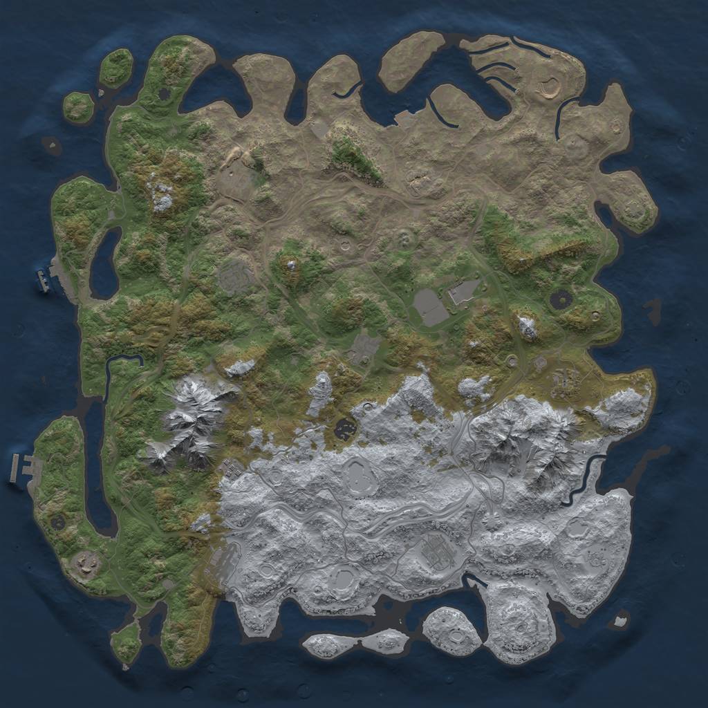 Rust Map: Procedural Map, Size: 5000, Seed: 426974847, 19 Monuments