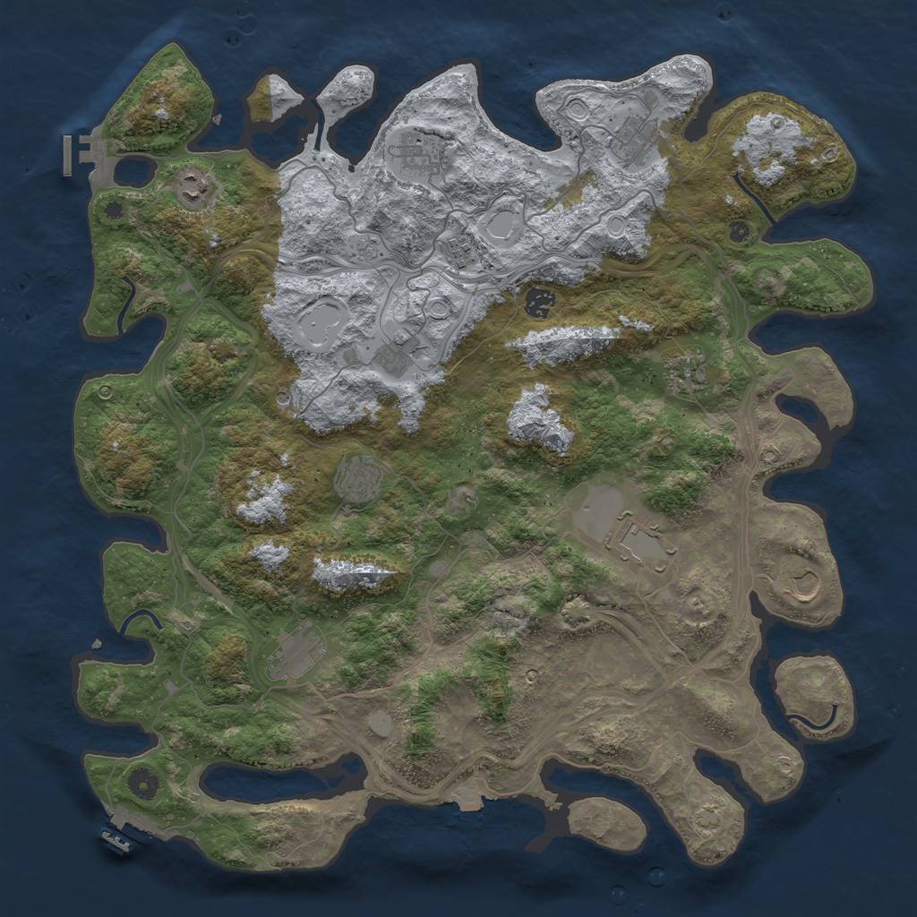 Rust Map: Procedural Map, Size: 4500, Seed: 734305272, 19 Monuments