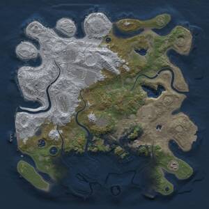 Thumbnail Rust Map: Procedural Map, Size: 4000, Seed: 510152499, 15 Monuments