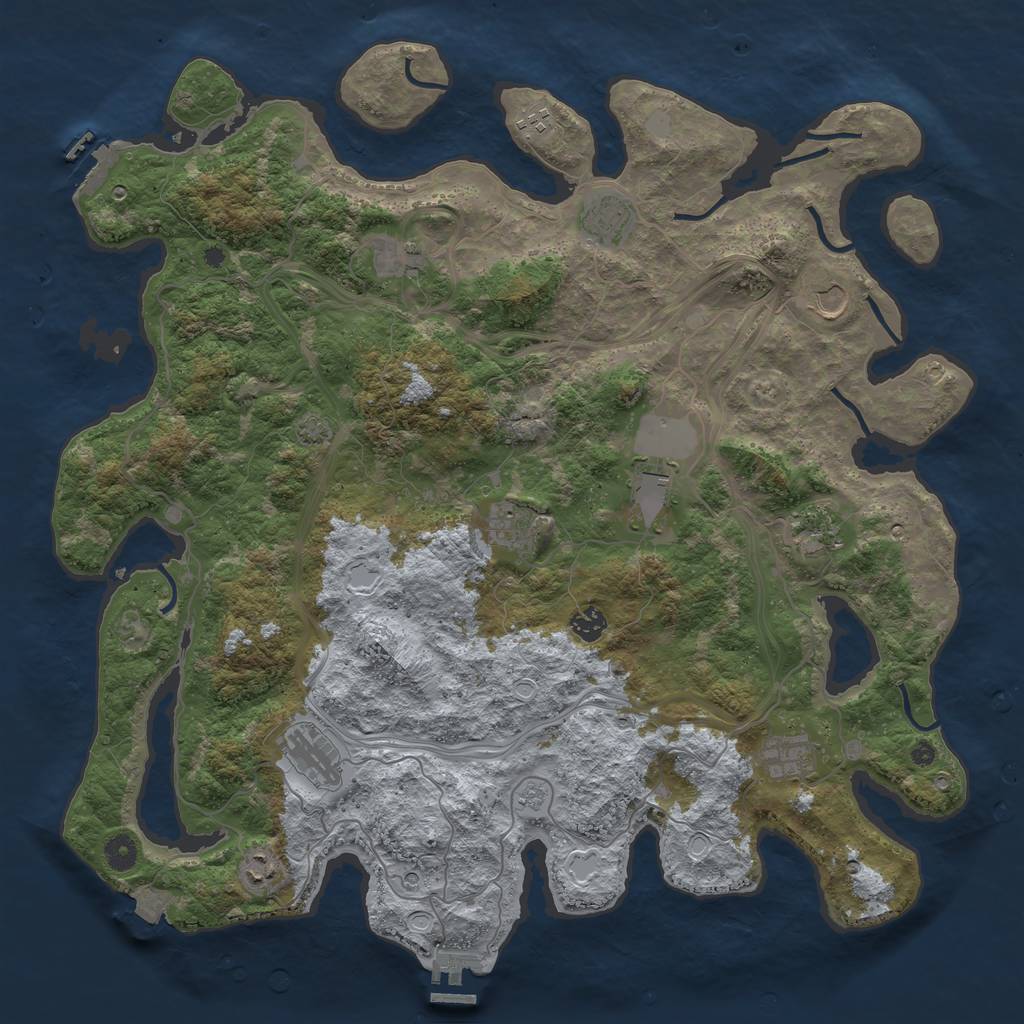 Rust Map: Procedural Map, Size: 4500, Seed: 70424, 19 Monuments