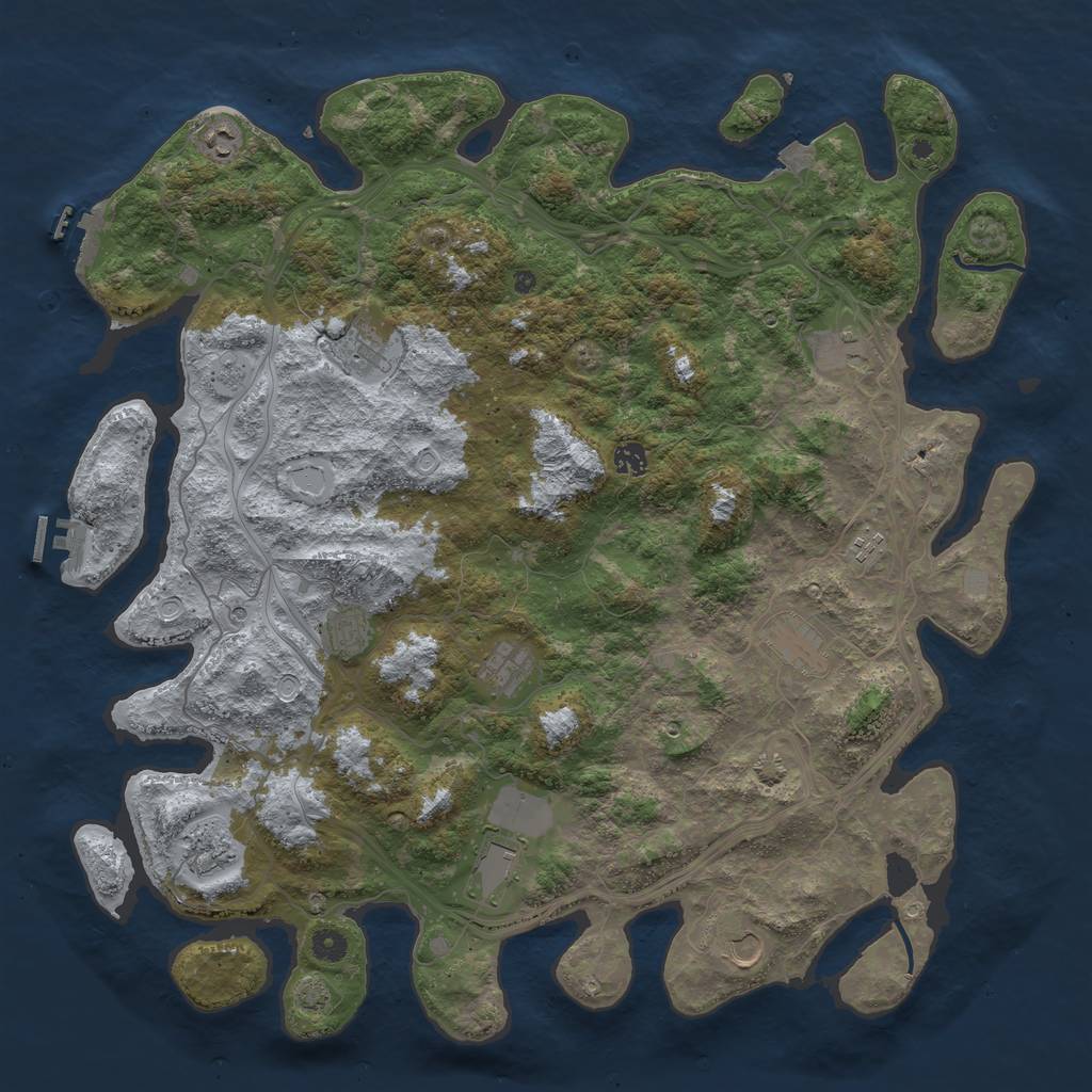 Rust Map: Procedural Map, Size: 4750, Seed: 227977910, 19 Monuments