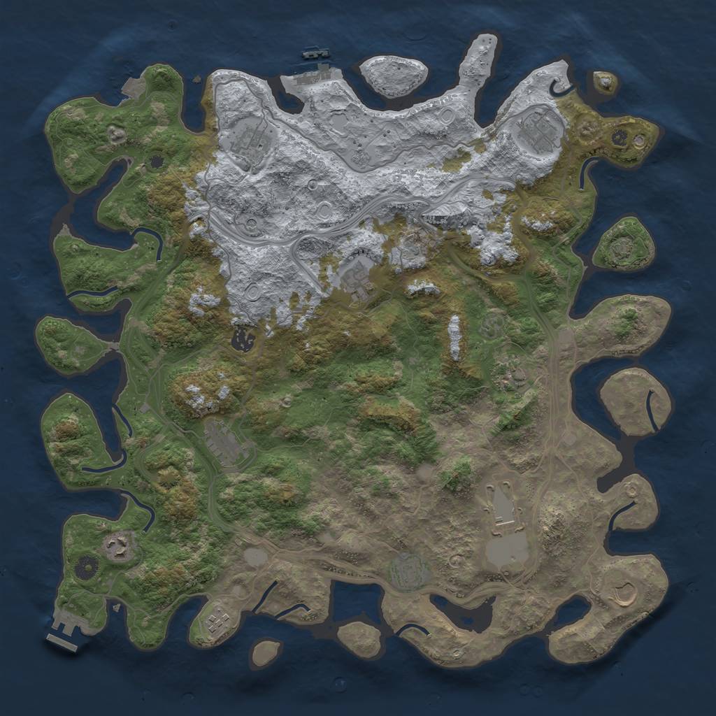 Rust Map: Procedural Map, Size: 4501, Seed: 2063230886, 19 Monuments