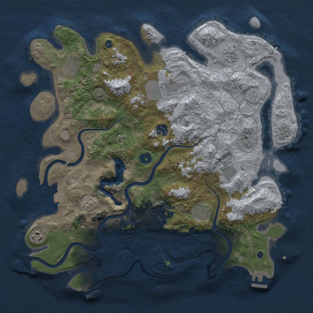 Rust Map: Procedural Map, Size: 4000, Seed: 817253485, 15 Monuments