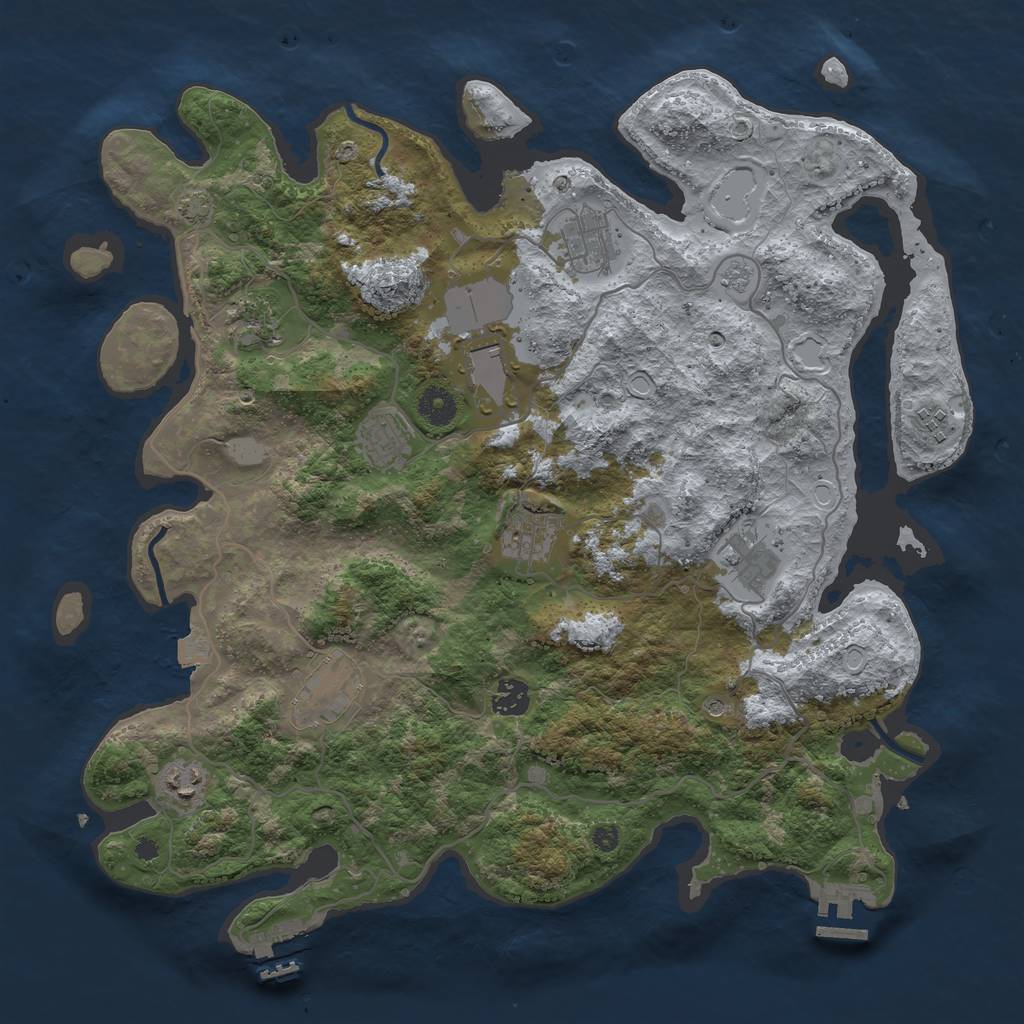 Rust Map: Procedural Map, Size: 4000, Seed: 817253485, 18 Monuments