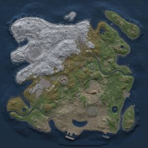 Thumbnail Rust Map: Procedural Map, Size: 3500, Seed: 1374397075, 13 Monuments