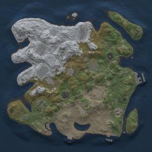 Thumbnail Rust Map: Procedural Map, Size: 3500, Seed: 1374397075, 17 Monuments