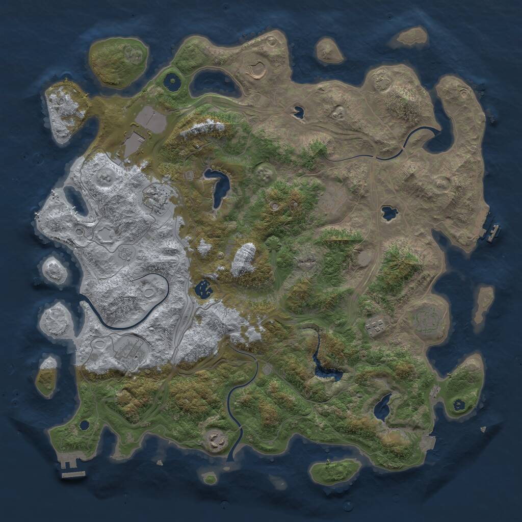 Rust Map: Procedural Map, Size: 4500, Seed: 174164096, 15 Monuments