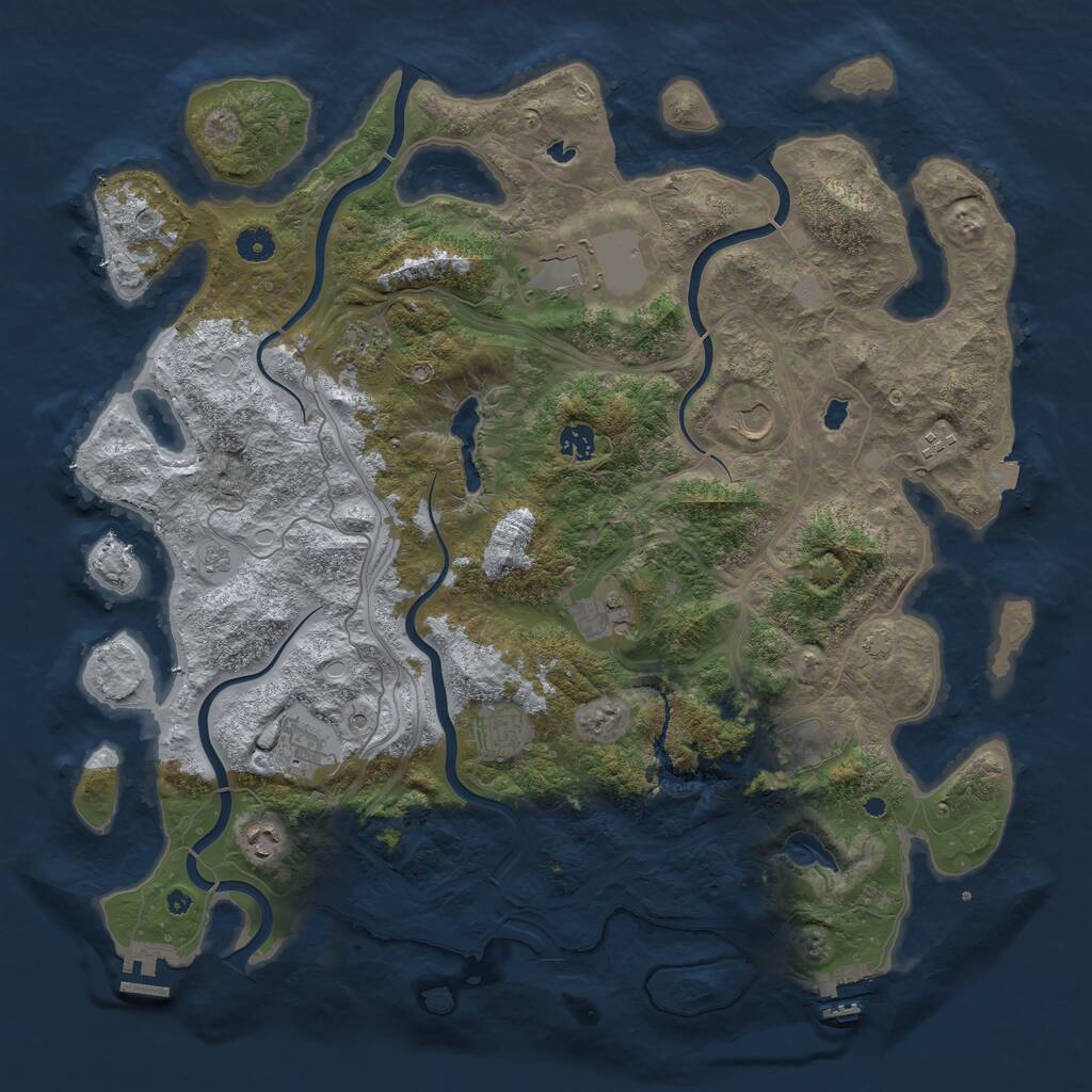 Rust Map: Procedural Map, Size: 4500, Seed: 174164096, 16 Monuments